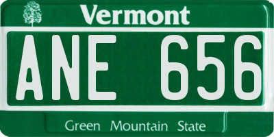 VT license plate ANE656