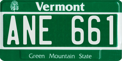 VT license plate ANE661