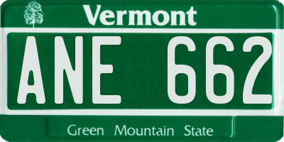 VT license plate ANE662