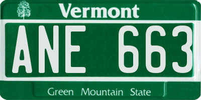 VT license plate ANE663