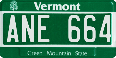 VT license plate ANE664