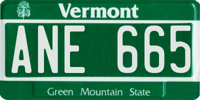 VT license plate ANE665