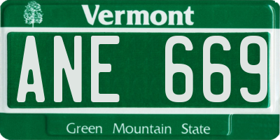 VT license plate ANE669