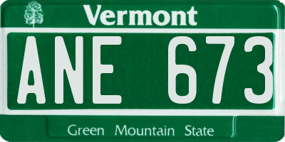 VT license plate ANE673