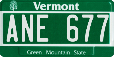 VT license plate ANE677