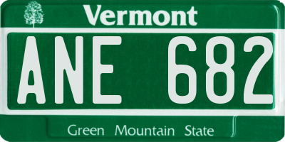 VT license plate ANE682