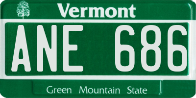 VT license plate ANE686