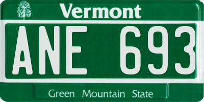 VT license plate ANE693