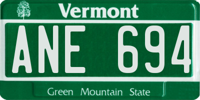 VT license plate ANE694
