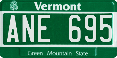 VT license plate ANE695