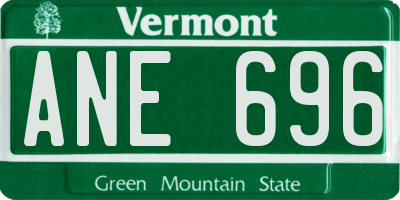 VT license plate ANE696