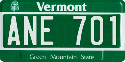 VT license plate ANE701