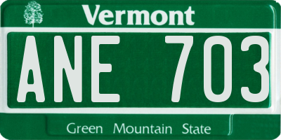 VT license plate ANE703