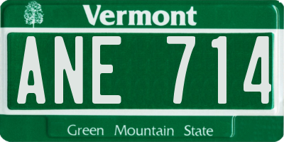 VT license plate ANE714