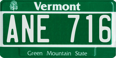 VT license plate ANE716