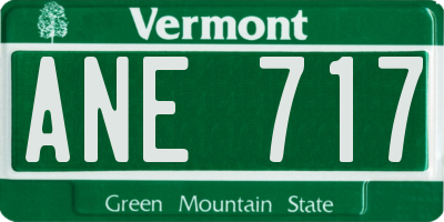 VT license plate ANE717