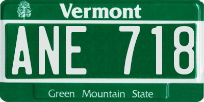 VT license plate ANE718