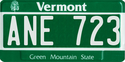 VT license plate ANE723