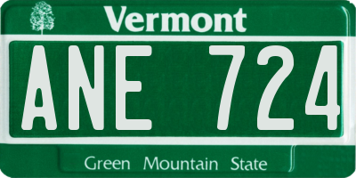 VT license plate ANE724