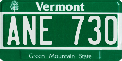 VT license plate ANE730