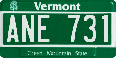 VT license plate ANE731