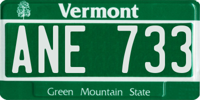 VT license plate ANE733