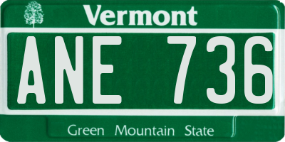 VT license plate ANE736