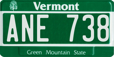 VT license plate ANE738