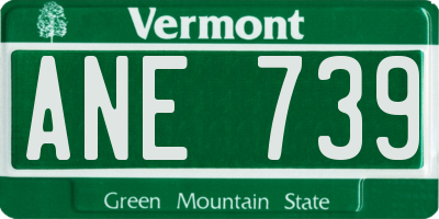 VT license plate ANE739