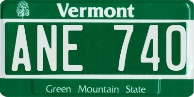 VT license plate ANE740
