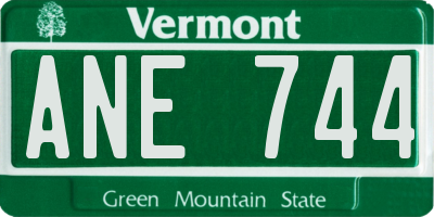 VT license plate ANE744