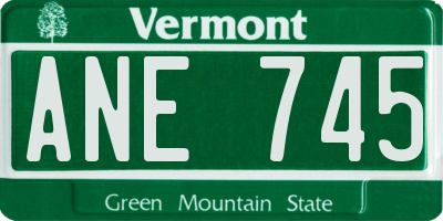 VT license plate ANE745