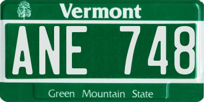 VT license plate ANE748