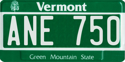 VT license plate ANE750