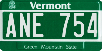 VT license plate ANE754