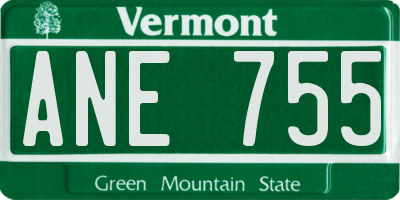 VT license plate ANE755