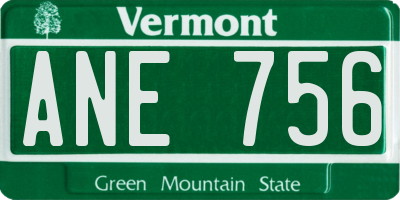 VT license plate ANE756