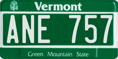 VT license plate ANE757