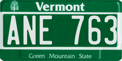 VT license plate ANE763