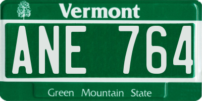 VT license plate ANE764