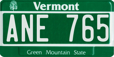 VT license plate ANE765
