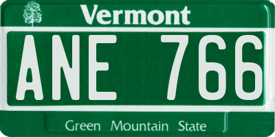 VT license plate ANE766