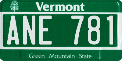 VT license plate ANE781