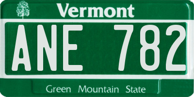 VT license plate ANE782