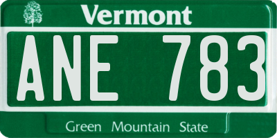 VT license plate ANE783