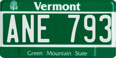 VT license plate ANE793