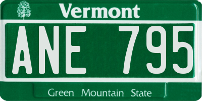 VT license plate ANE795