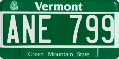 VT license plate ANE799