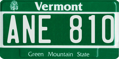 VT license plate ANE810