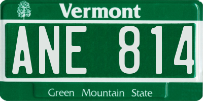 VT license plate ANE814
